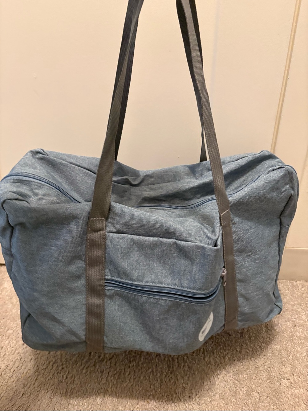 Blue Canvas Weekender Duffel Bag for Men